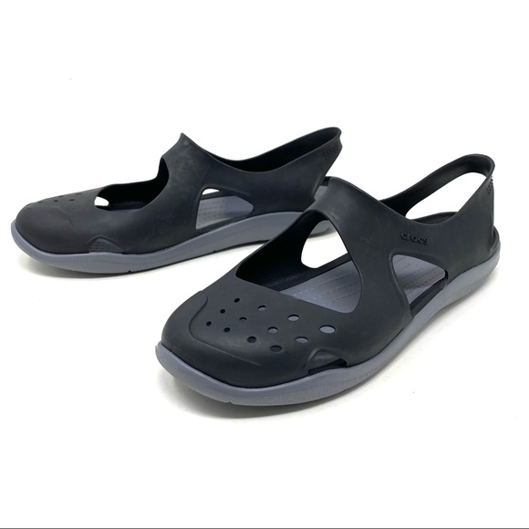 Women Crocs Swiftwater Wave Shoes Black - Picture 2 of 7